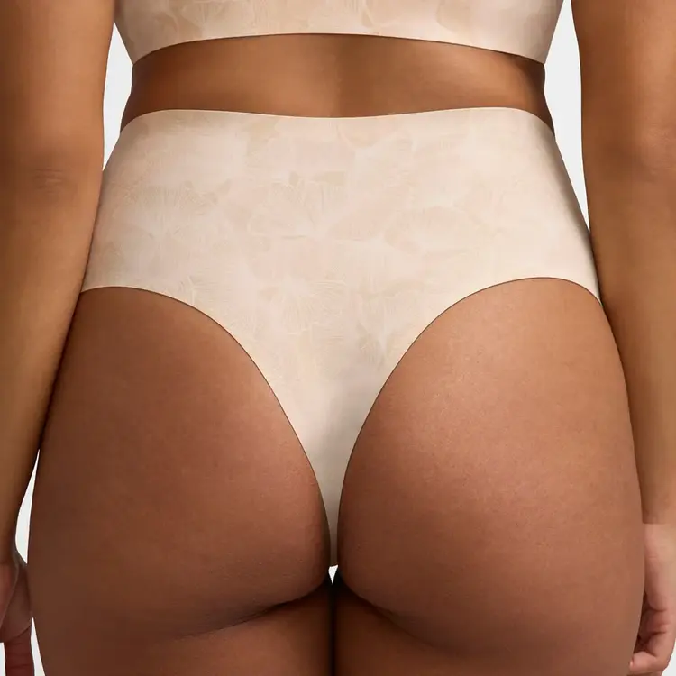 Evelyn & Bobbie High-Rise Thong Panty - Champagne Gingko