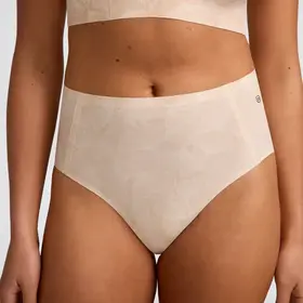 Evelyn & Bobbie Retro High-Rise Bikini Panty - Champagne Gingko