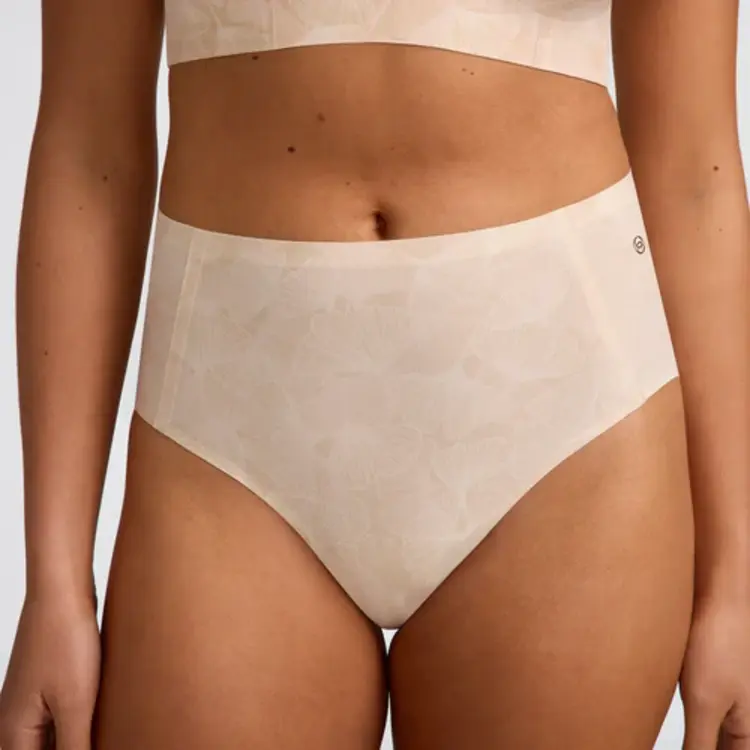 Evelyn & Bobbie Retro High-Rise Bikini Panty - Champagne Gingko