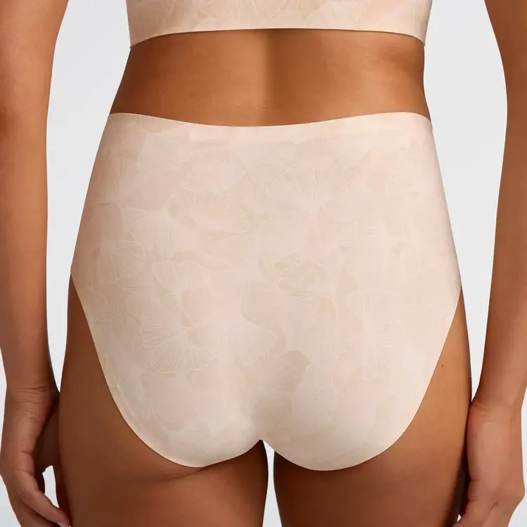 Evelyn & Bobbie Retro High-Rise Bikini Panty - Champagne Gingko