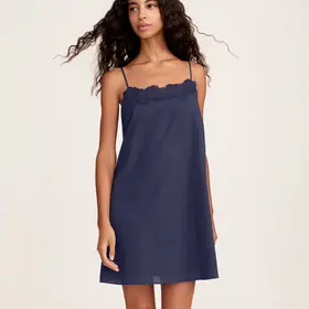 Petite Plume Voile Fleur Chemise - Navy