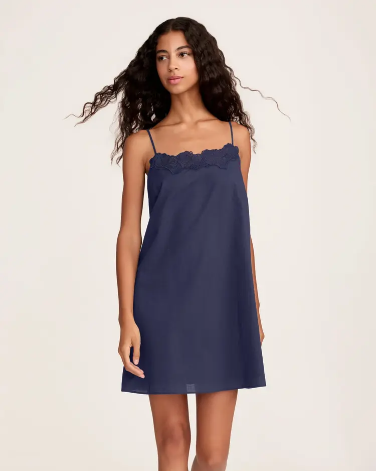 Petite Plume Voile Fleur Chemise - Navy