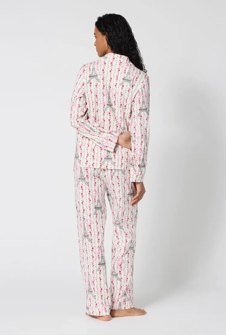 Bed Head Cotton Jersey Knit L/S Classic PJ Set  Fleur De La Tour