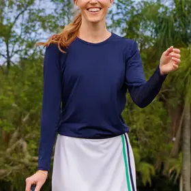 Cabana Life Essentials Ribbed Sport Skort - White/Blue/Green