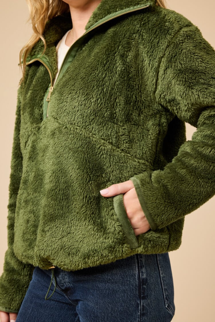 Softies DreamPlush 1/4 Zip Pullover - Olive