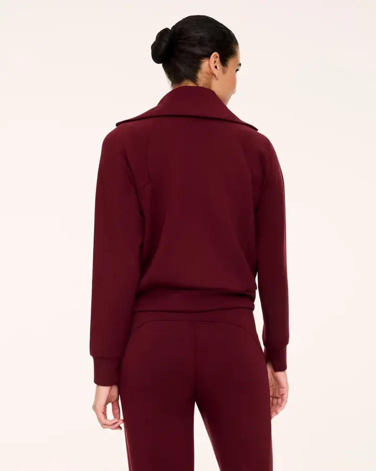 Spanx AirEssentials Half-Zip Sweatshirt - Vino