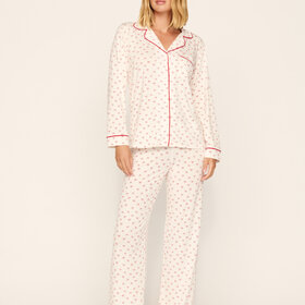 Eberjey Gisele Printed L/S Long PJ Set - Mini Bows