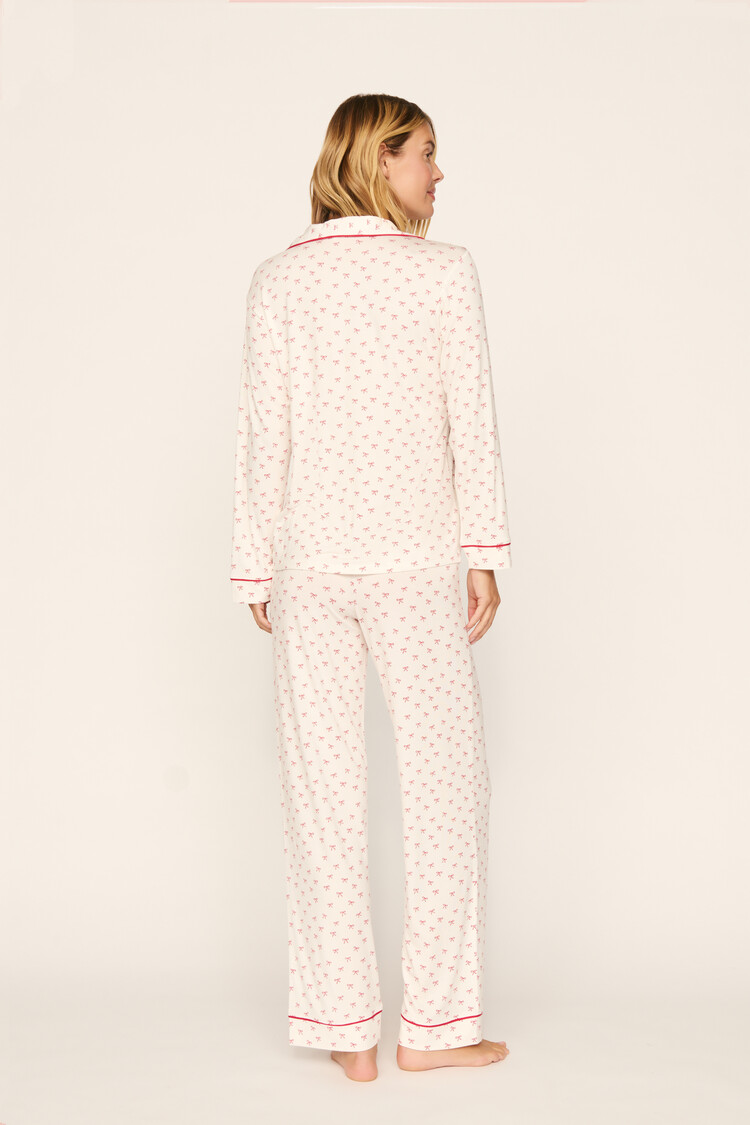 Eberjey Gisele Printed L/S Long PJ Set - Mini Bows