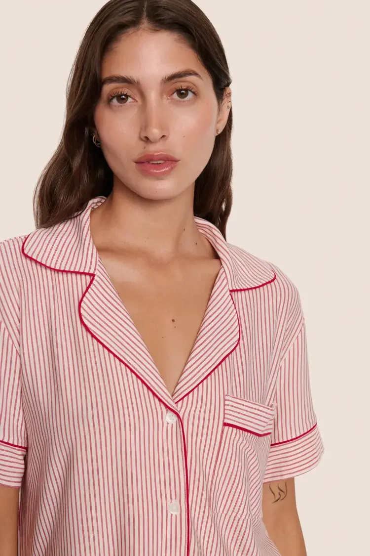 Eberjey Gisele S/S Short PJ Set - Duo Stripe Holly