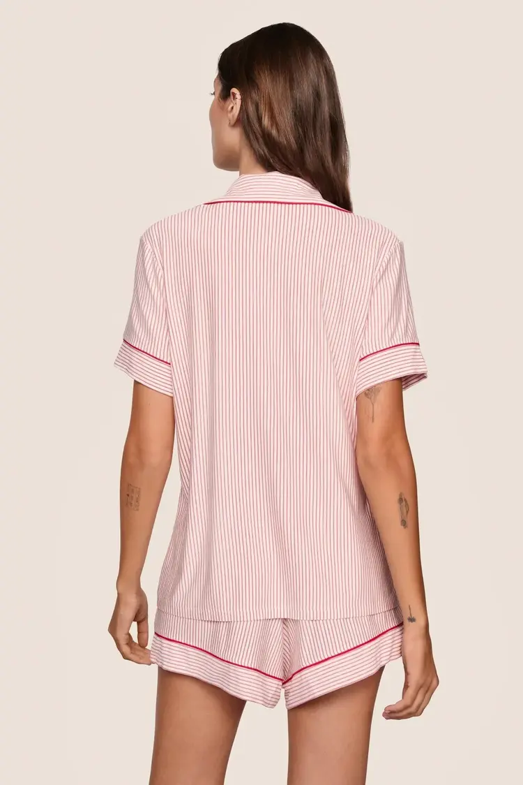 Eberjey Gisele S/S Short PJ Set - Duo Stripe Holly