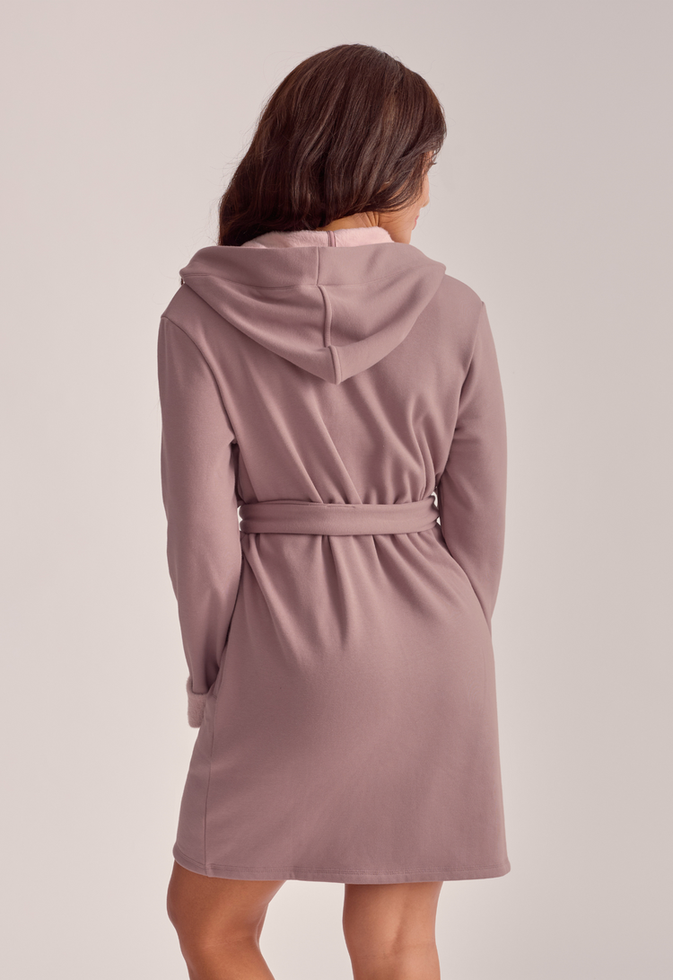 Fleur't Hooded Robe - Cappuccino/Honeysuckle