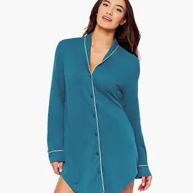 Cosabella Pima Lusso Sleep Shirt - Pavona/Pietra