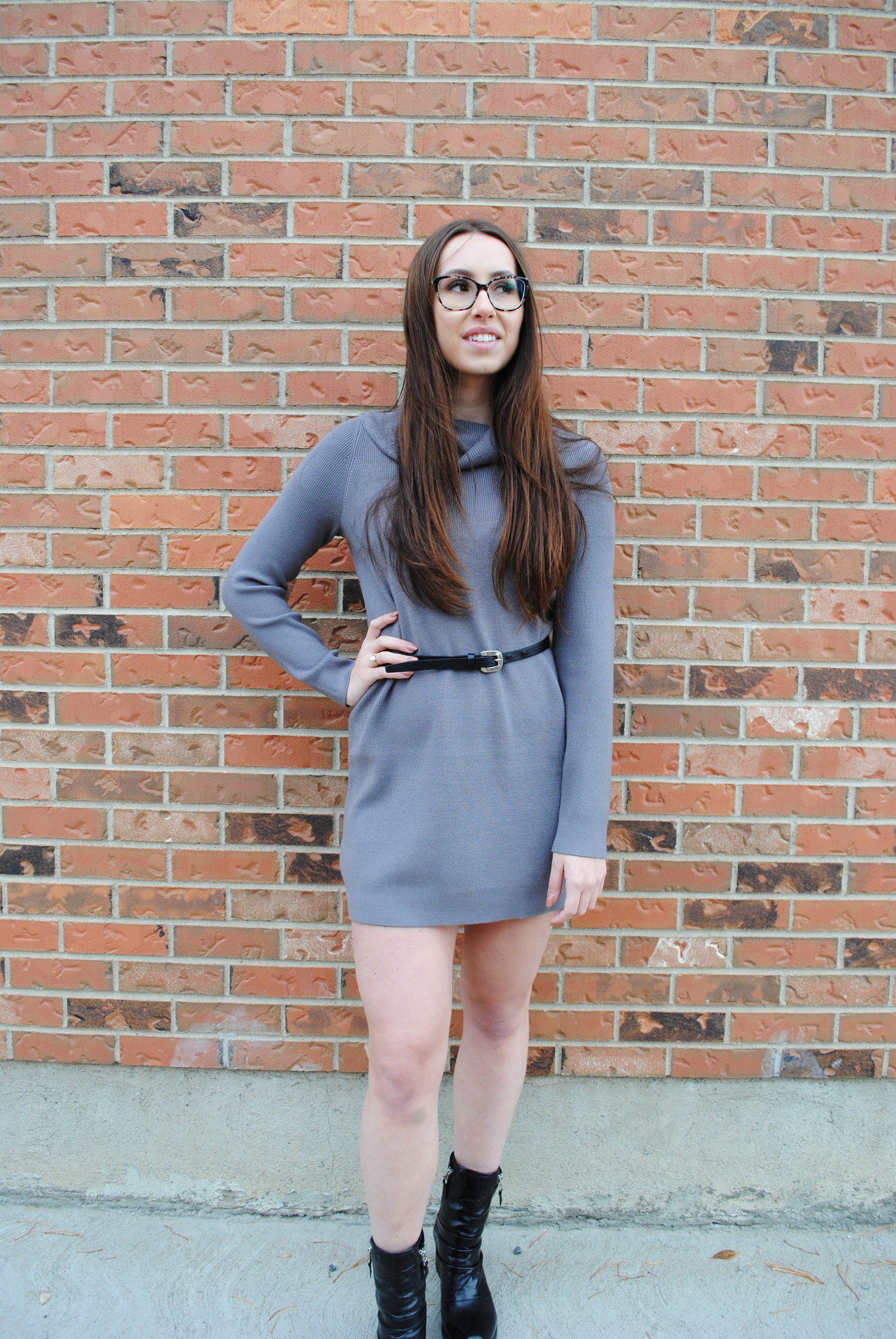 blue sweater dress