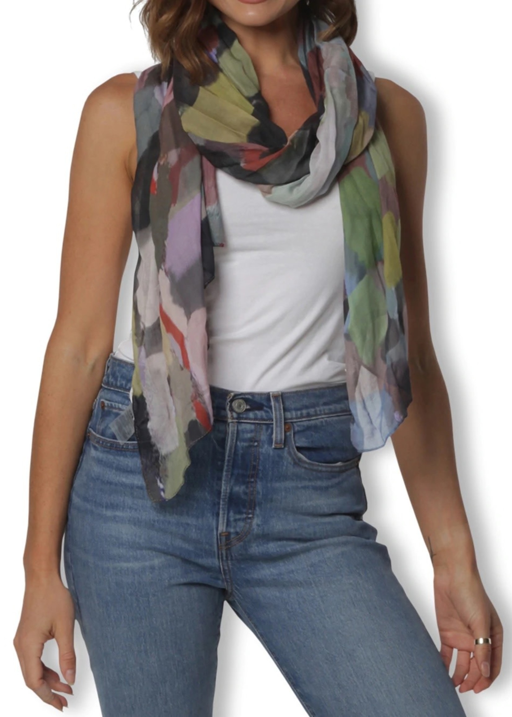 The Artist Label Viscose-Modal Scarf - Autumn Leaves