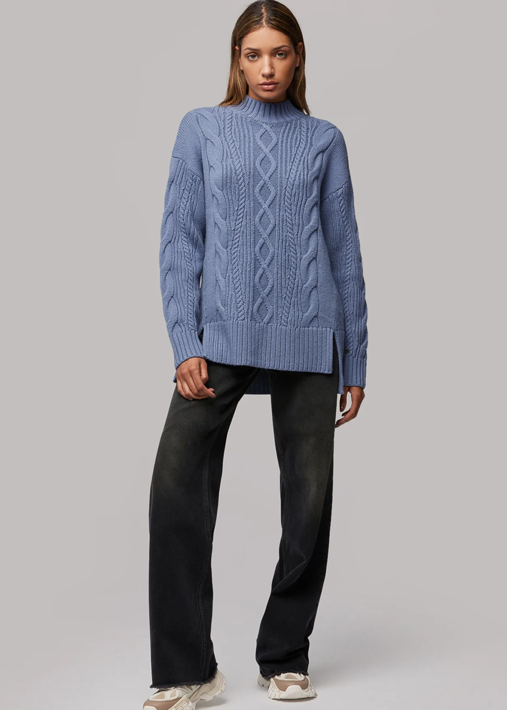Soia & Kyo Chelsea Cable Knit Sweater
