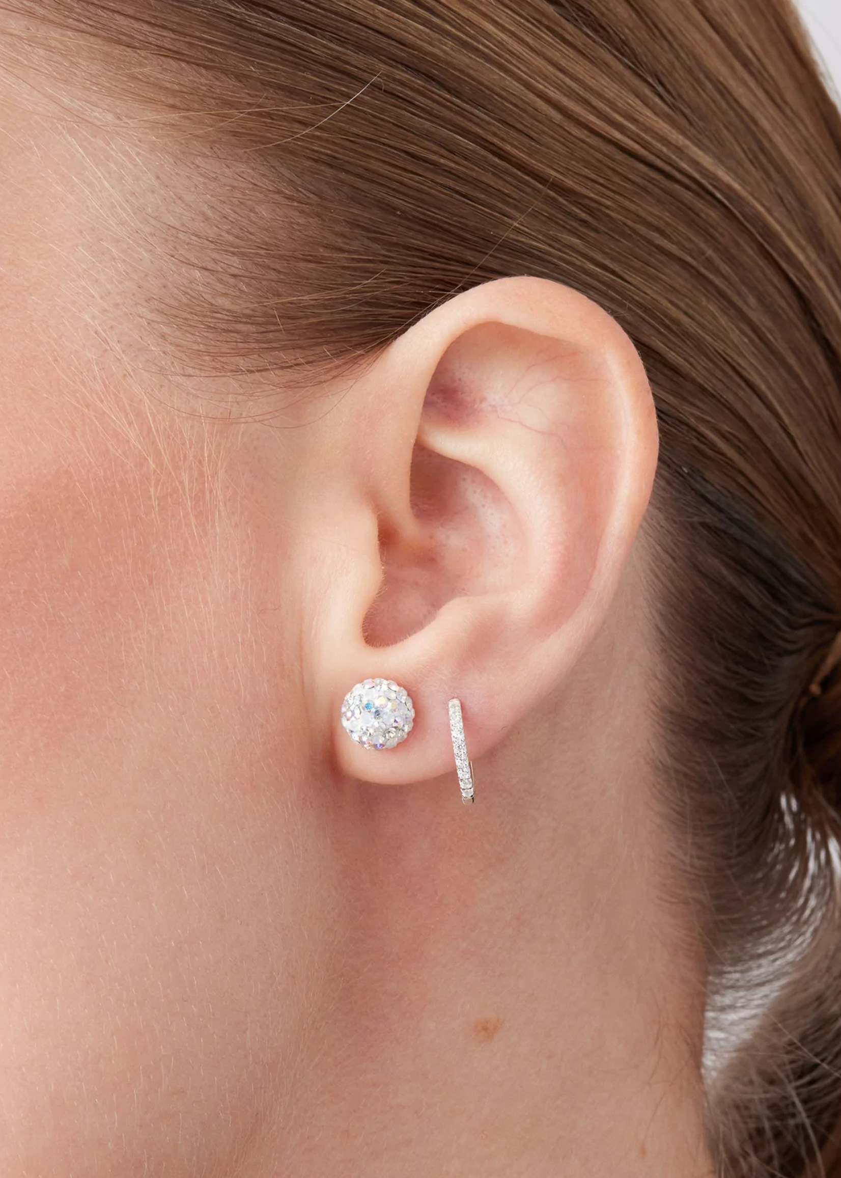 Hillberg & Berk Snowflake Sparkle Ball Stud Earrings