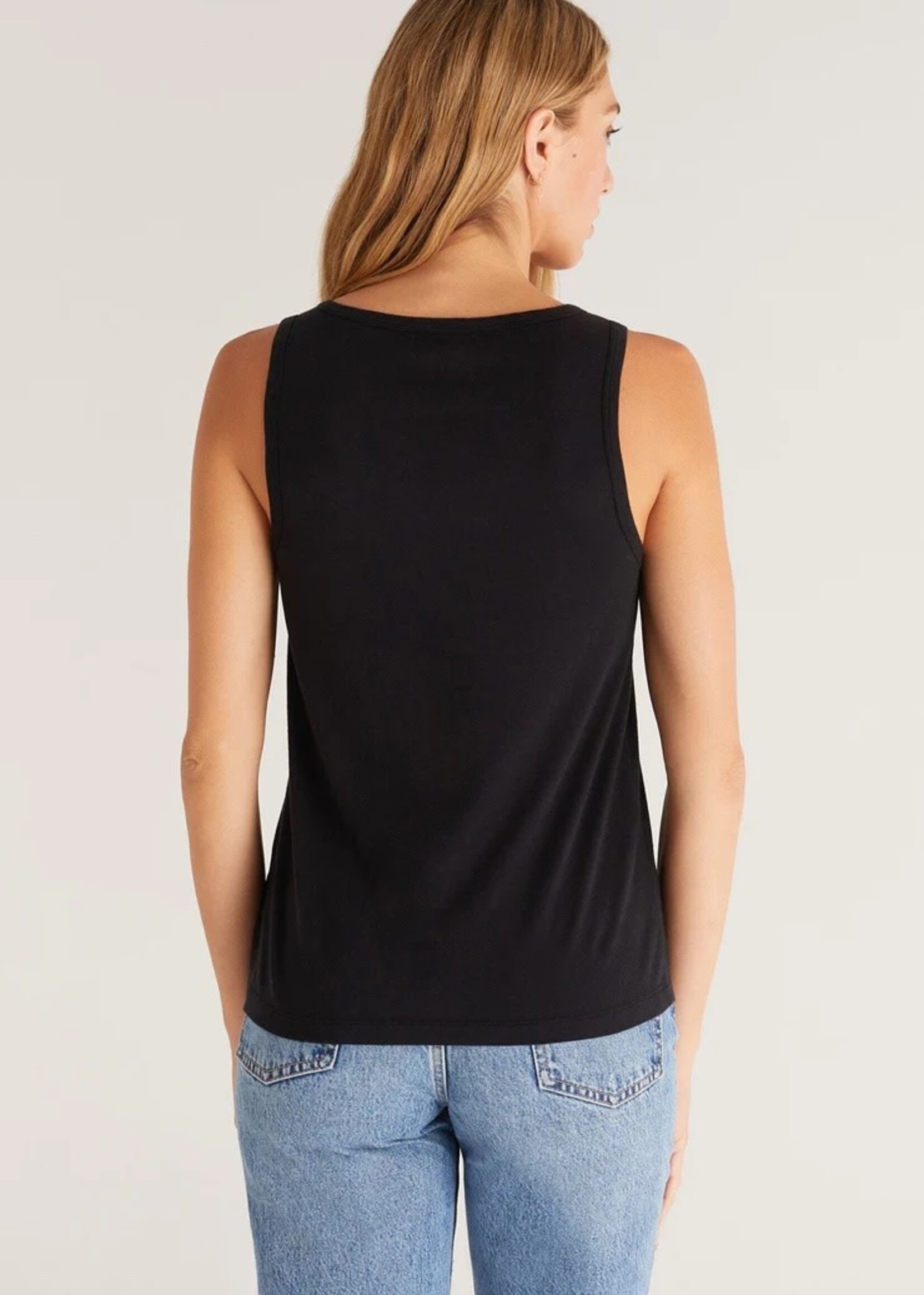 V-neck Tank Top - Black - Ladies