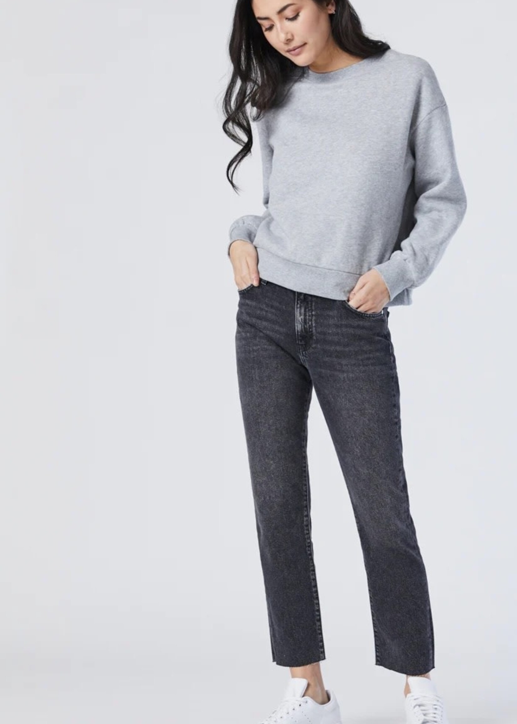 Mavi Viola Cropped Straight Leg Jeans - Grey