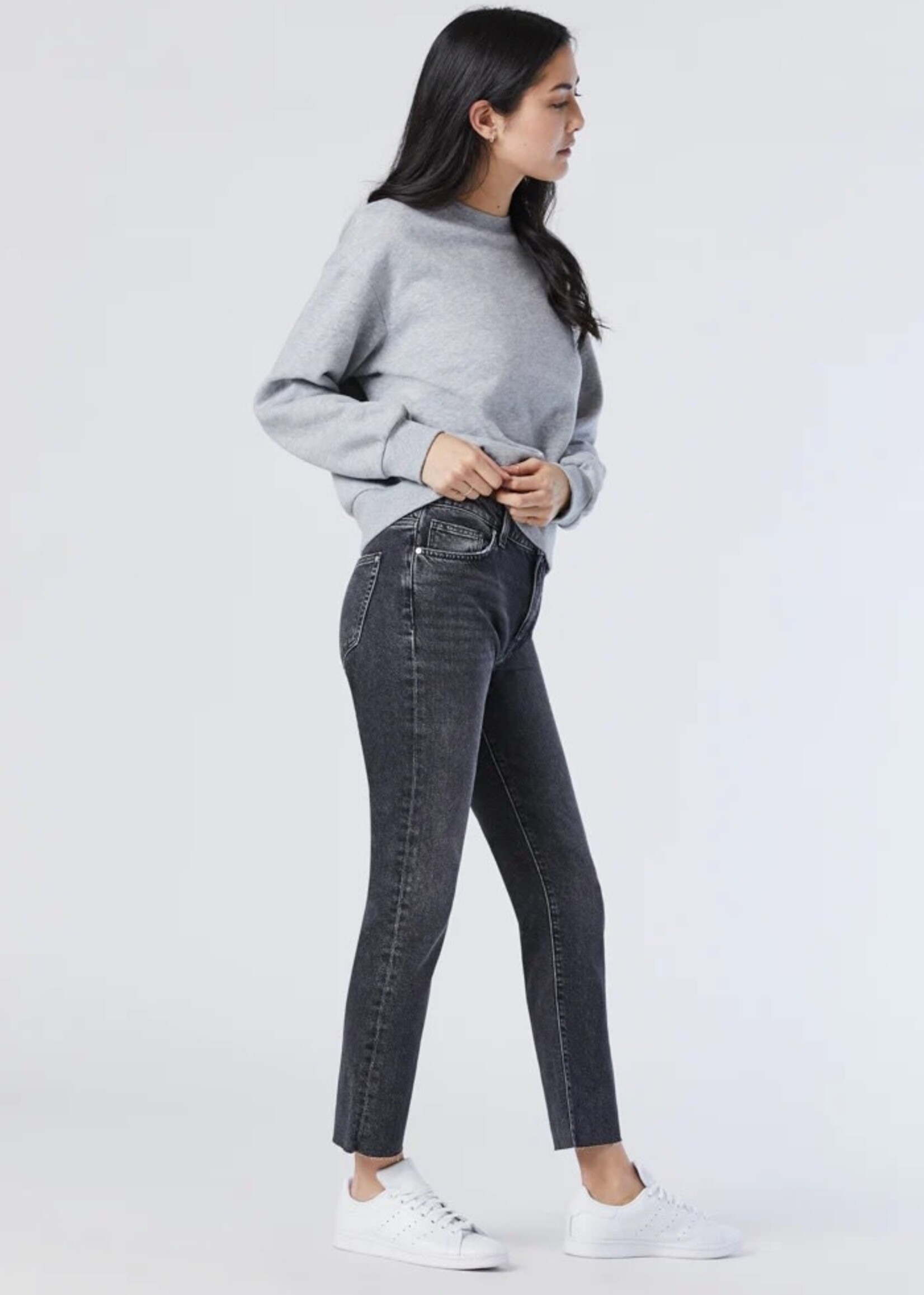 Mavi Viola Cropped Straight Leg Jeans - Grey