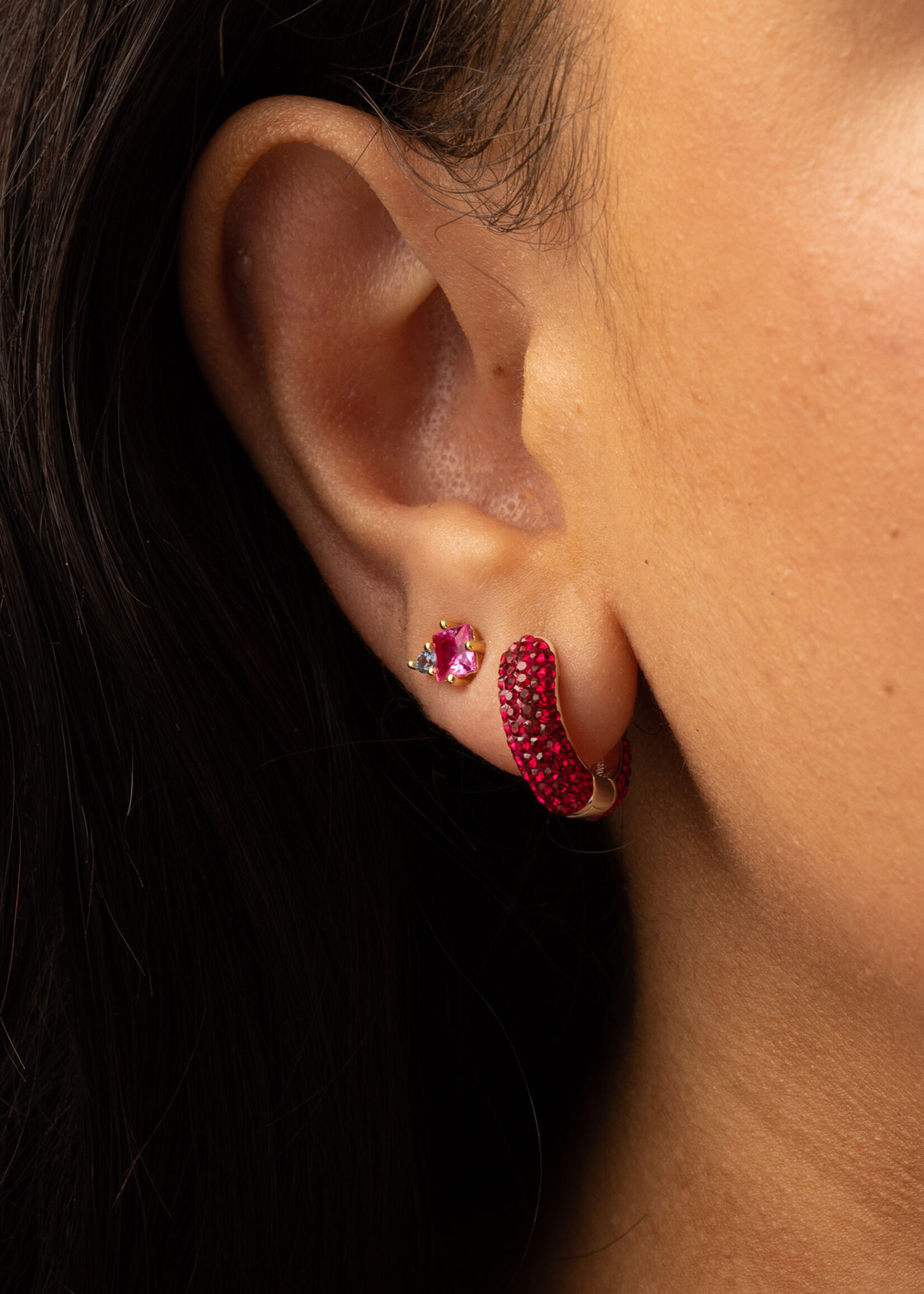 Hillberg & Berk Ruby Sparkle Hoops