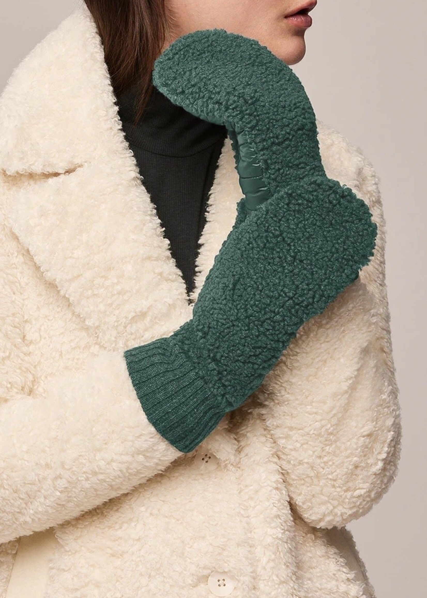 Soia & Kyo ALINA Sustainable Faux Sherpa Puffer Mittens