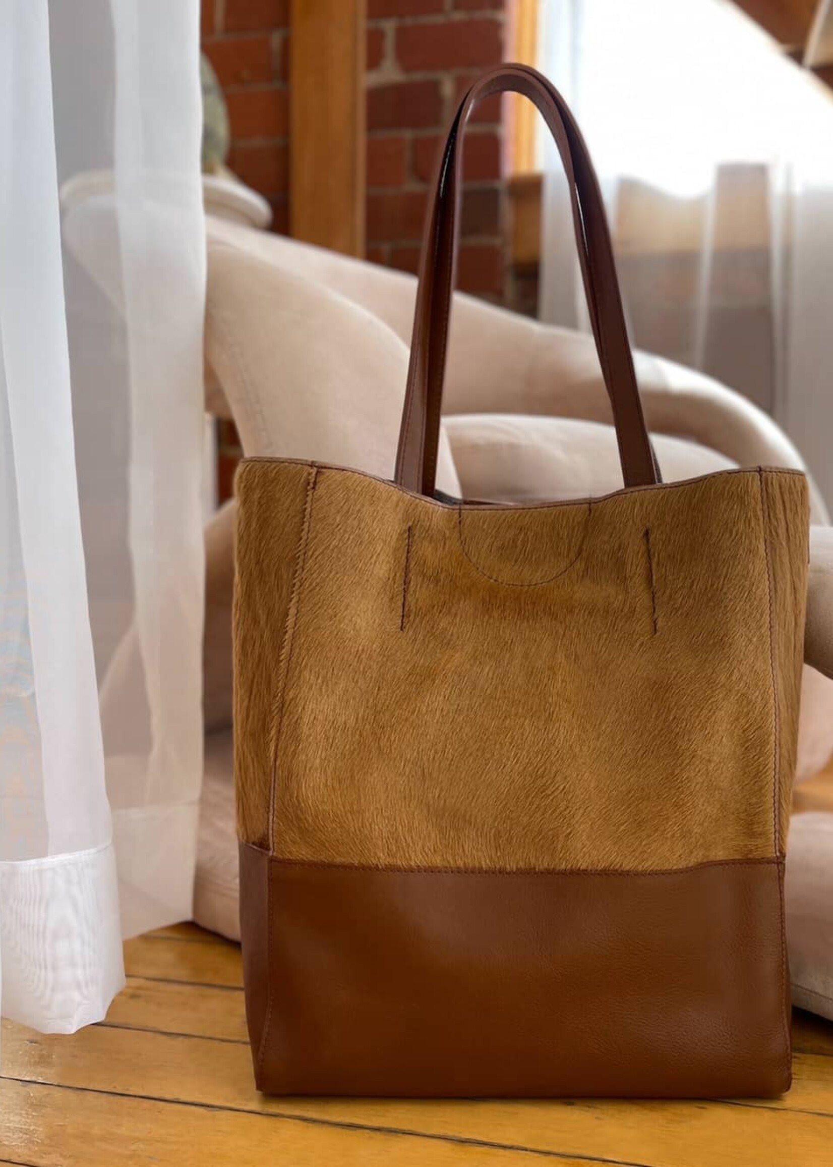 BRAVE Leather Saloso Kumato Hair-On Tote