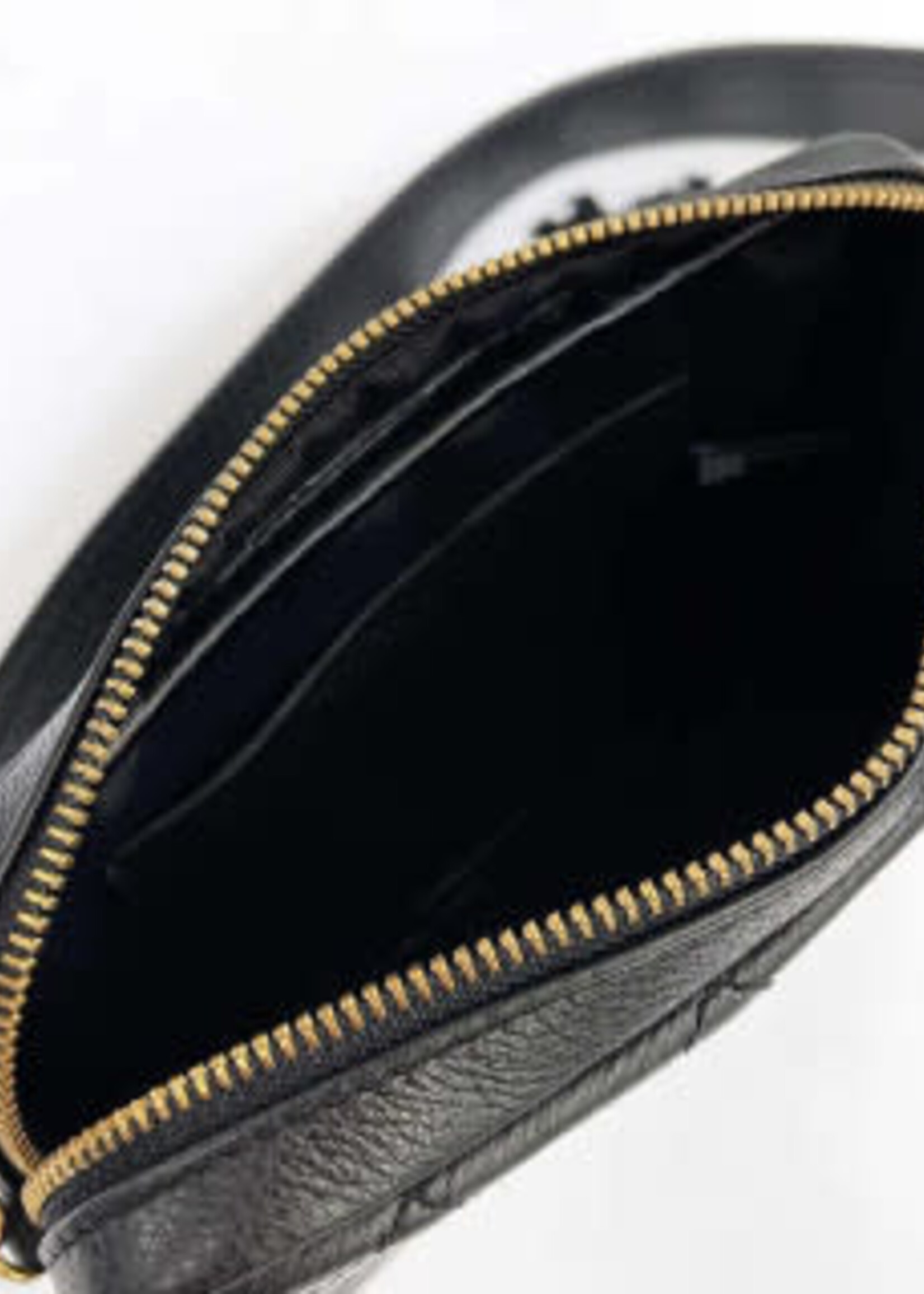BRAVE Leather Vittoria Pebbled Nappa Leather Bag - Black/Gold