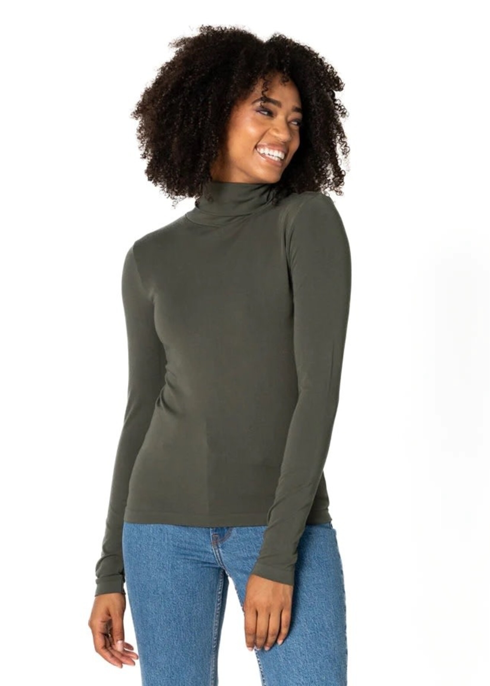 C'est Moi Clothing Bamboo Short Turtleneck Top