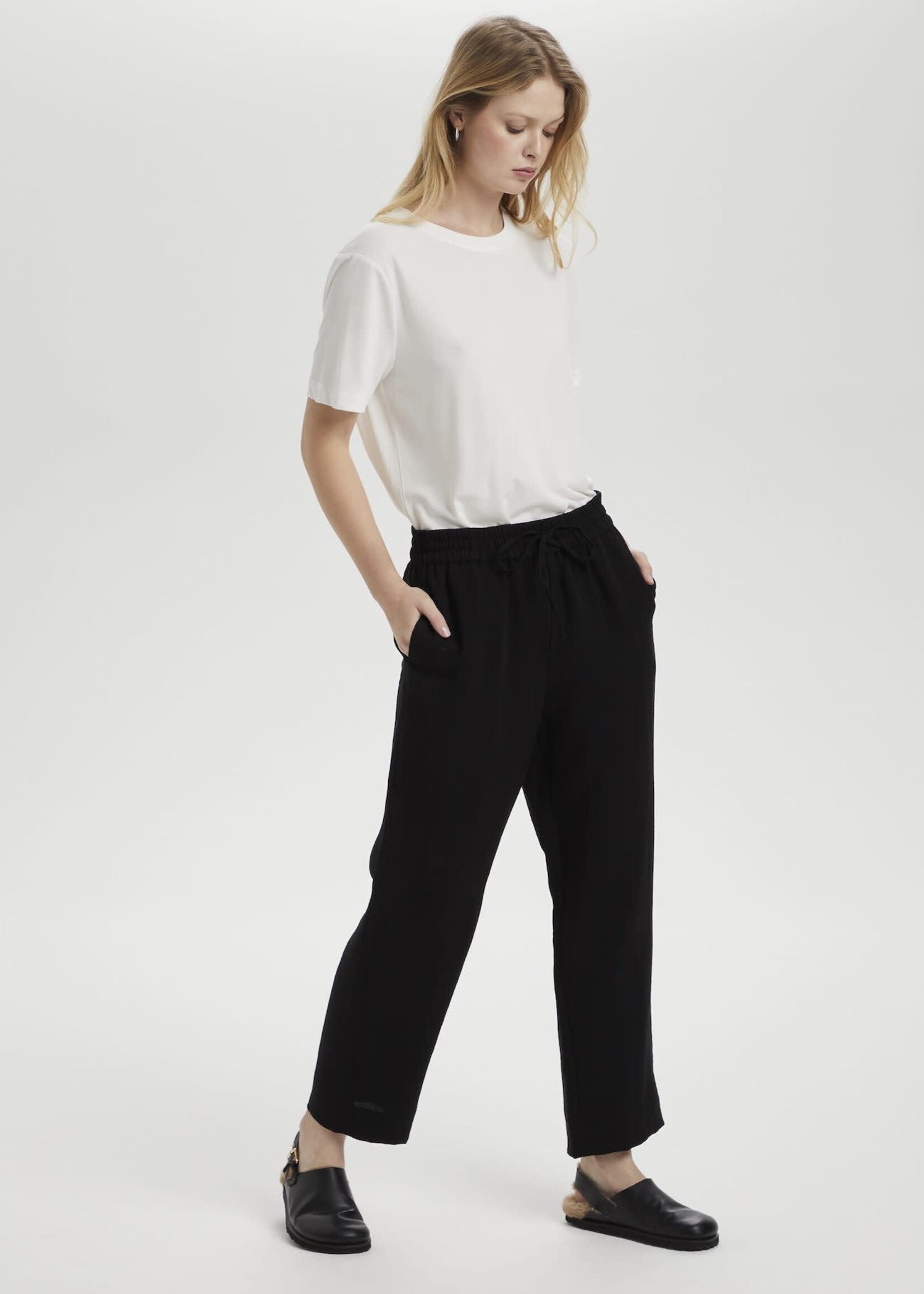 Trousers Sara Lined  Baby - black coal flowers –