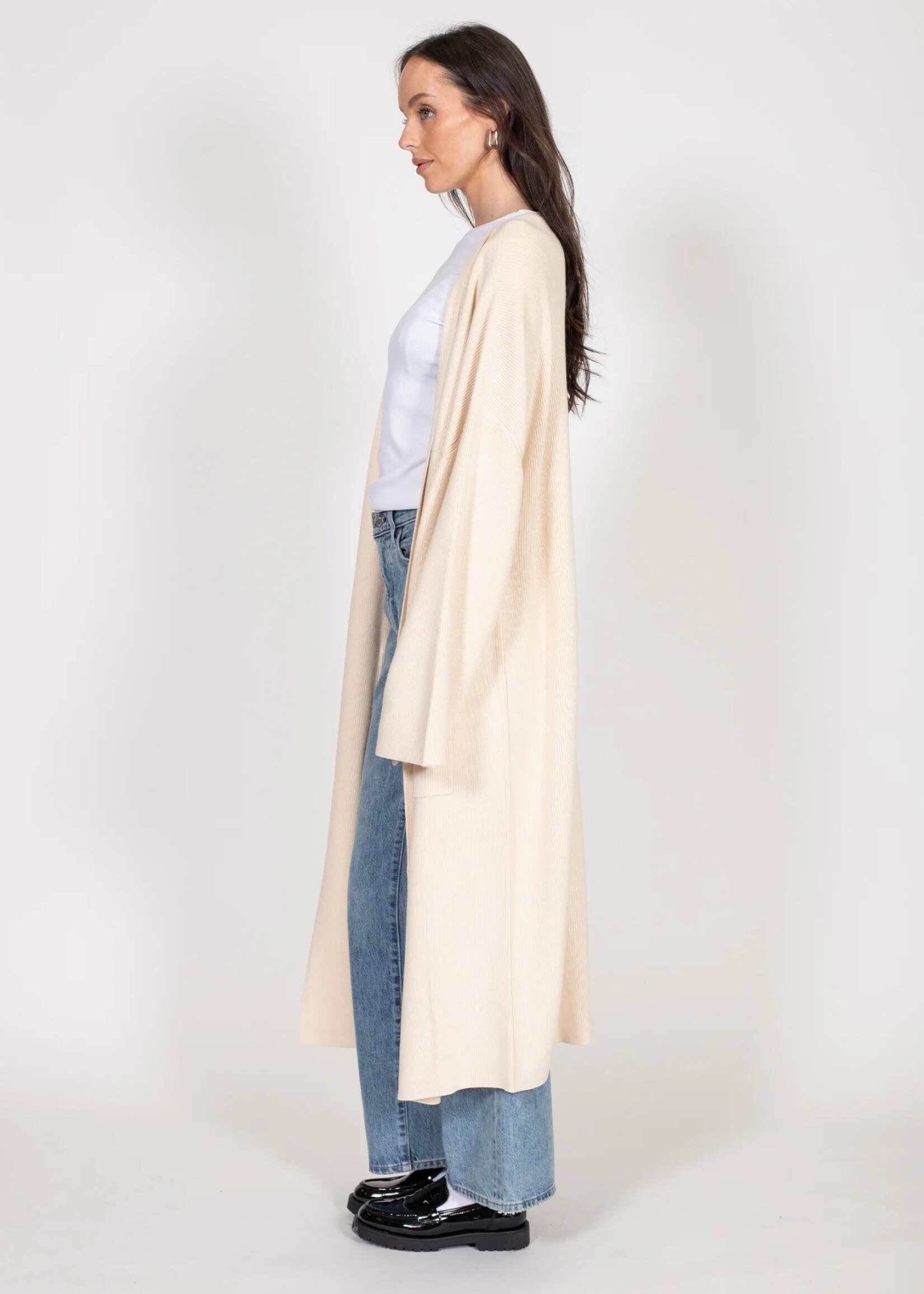 Brunette the Label Matilda Ribbed Knit Maxi Cardigan