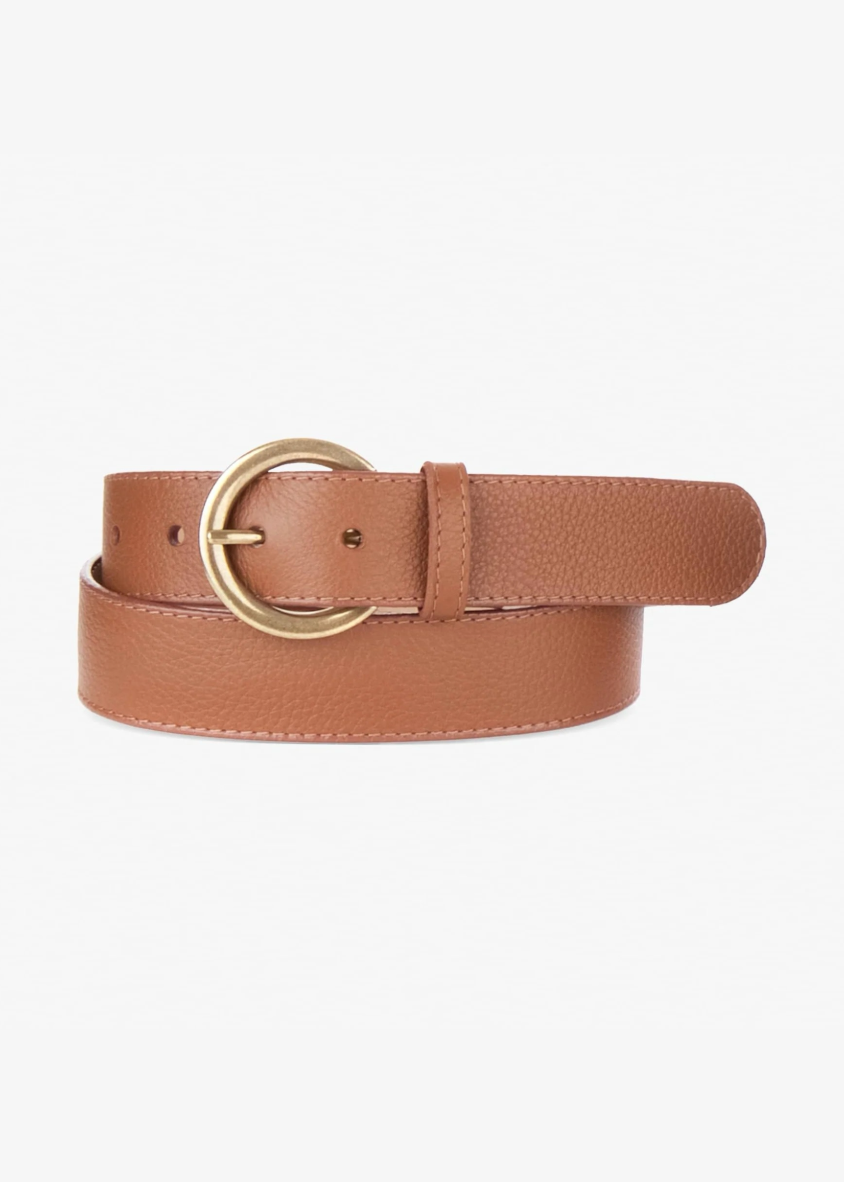 BRAVE Leather Milena Pebbled Leather Belt - Spice