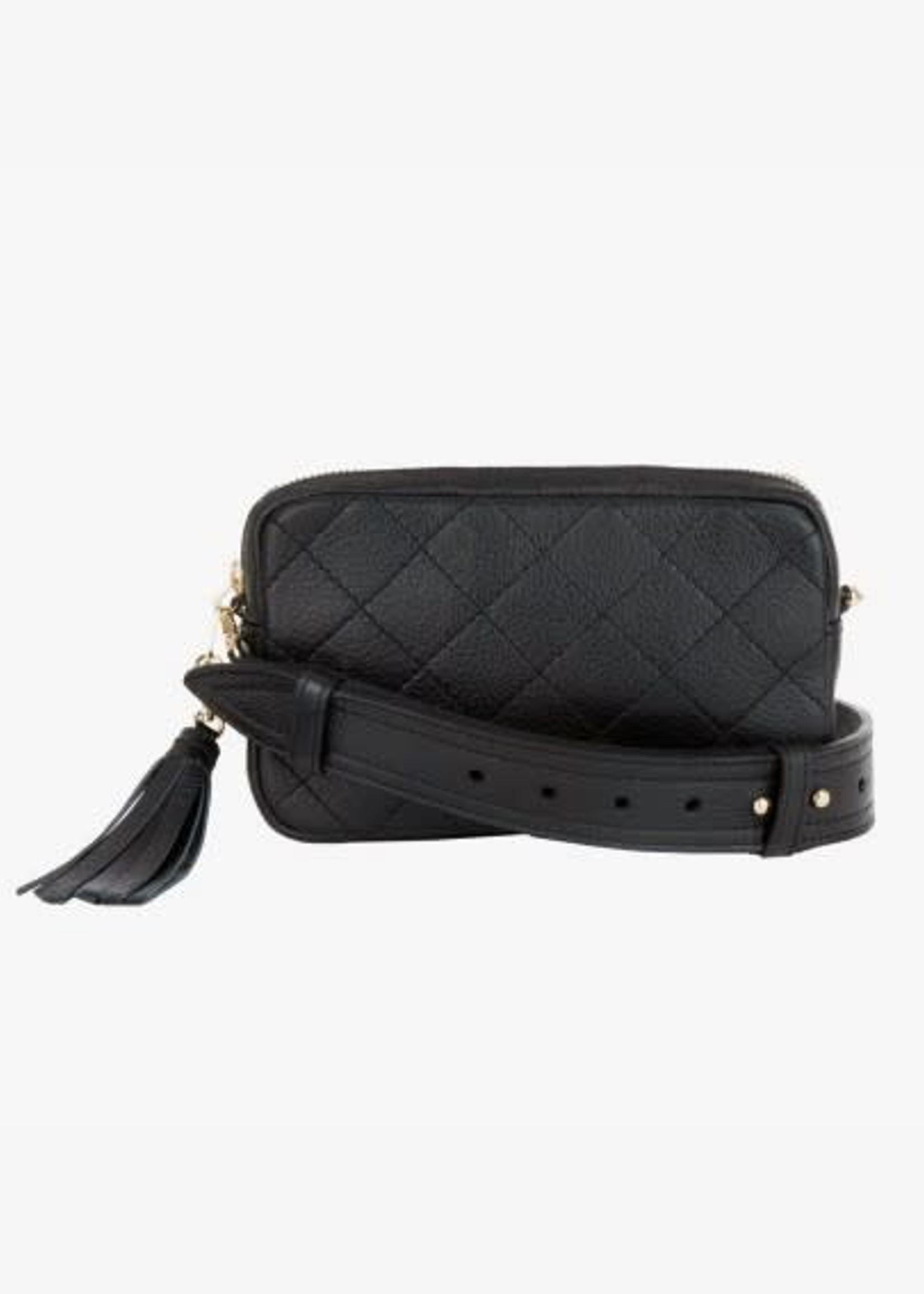 BRAVE Leather Vittoria Pebbled Nappa Leather Bag - Black/Gold