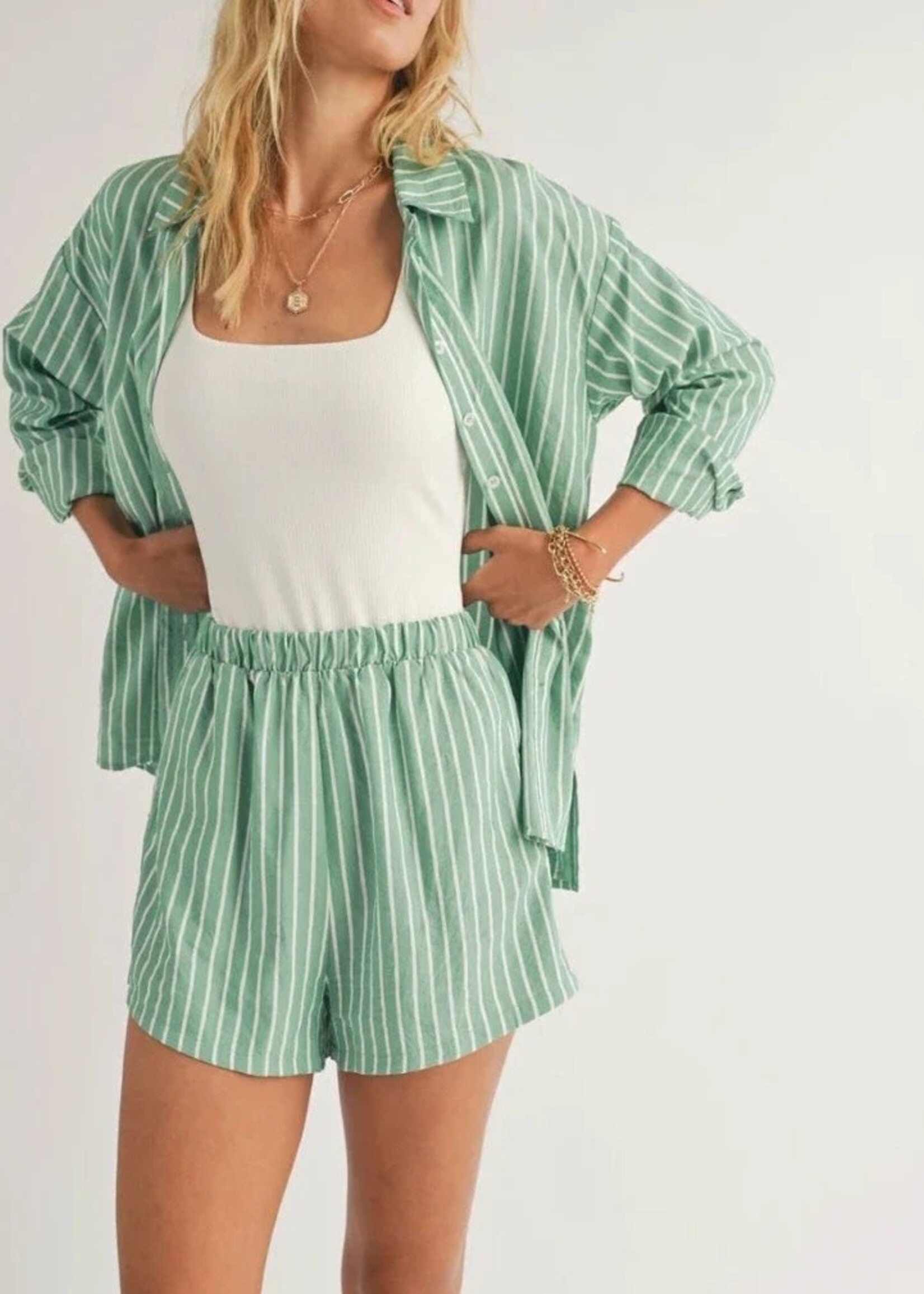 Sadie & Sage Traditions Striped Button Up Shirt