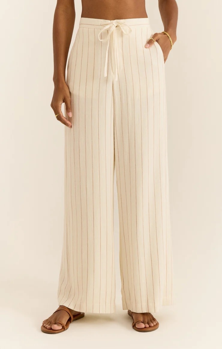 High waisted pinstripe pants deals