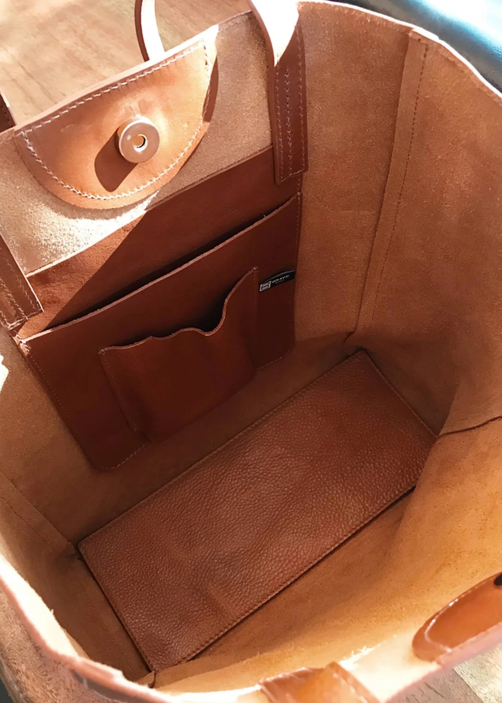 BRAVE Leather Giovana Tan Vachetta Leather Tote