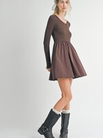 Sadie & Sage Motions Knit Contrast Poplin Dress