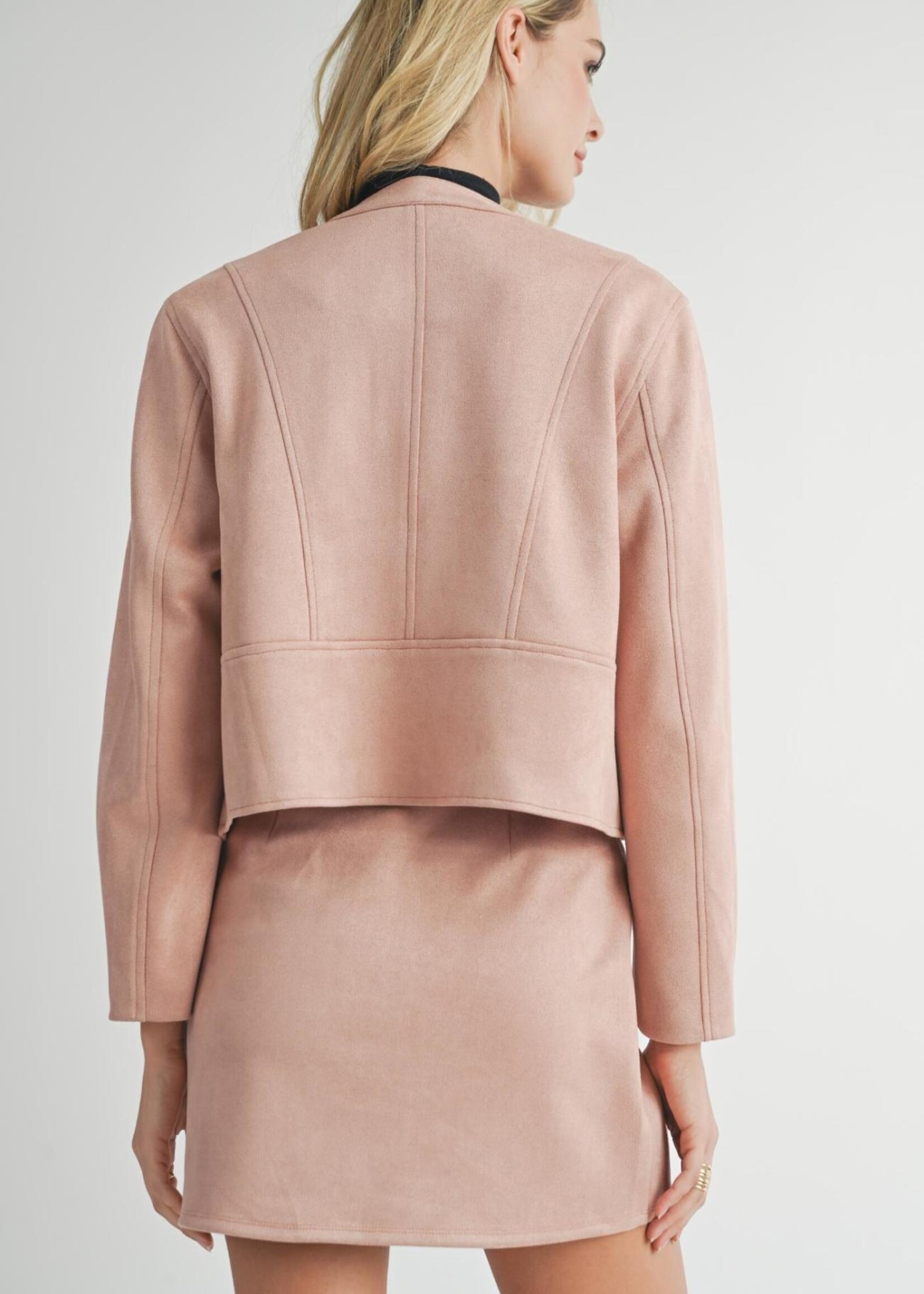 Sadie & Sage Entertainer Faux Suede Moto Jacket