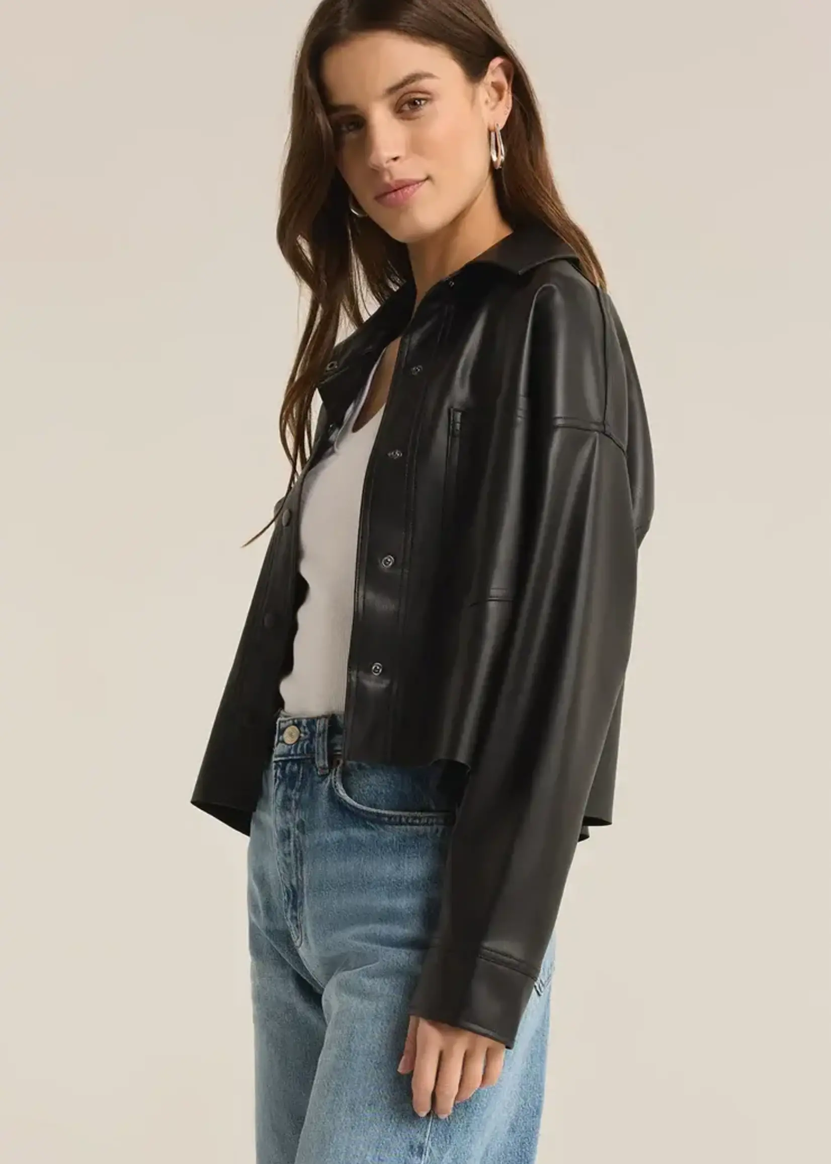 Z SUPPLY All Day Faux Leather Jacket