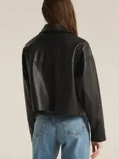 FAUX LEATHER MINIMAL ジャケット、 FAUX LEATHER BIKER JACKET - Black | ZARA Canada