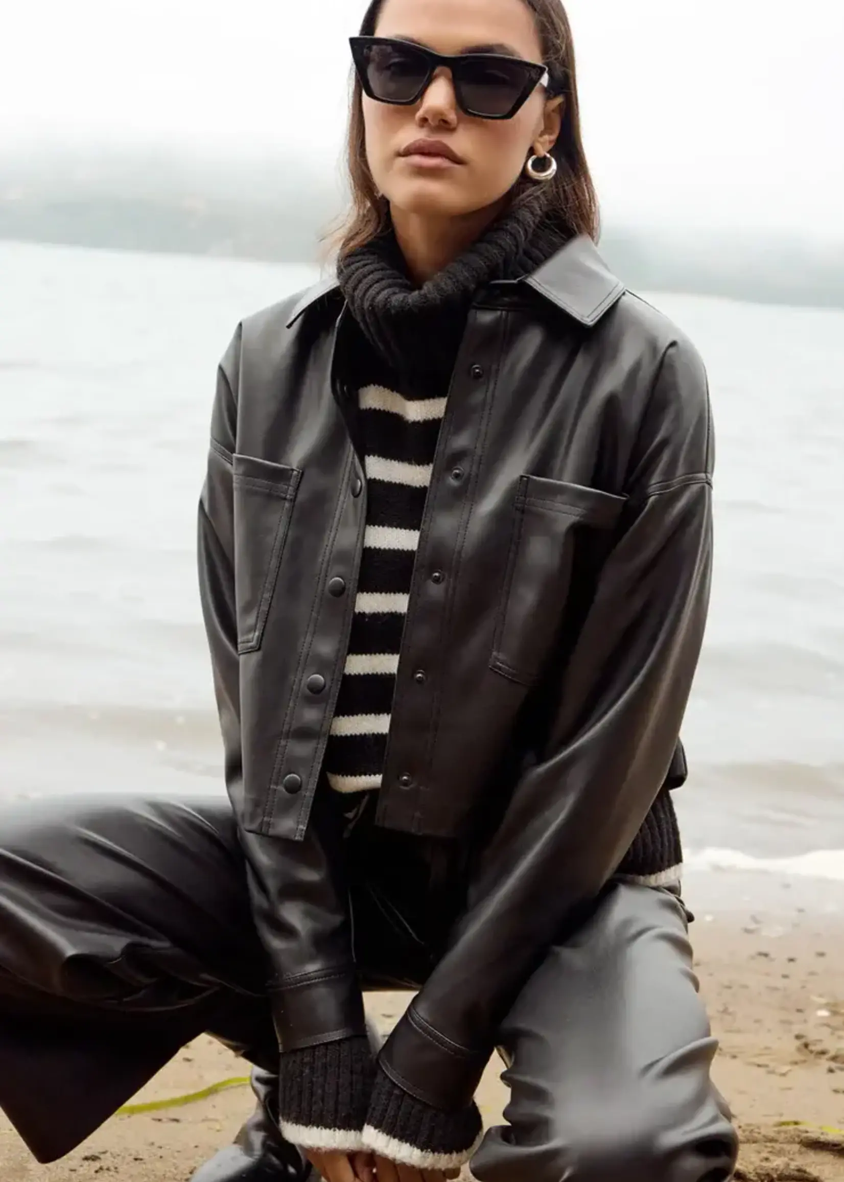 Z SUPPLY All Day Faux Leather Jacket