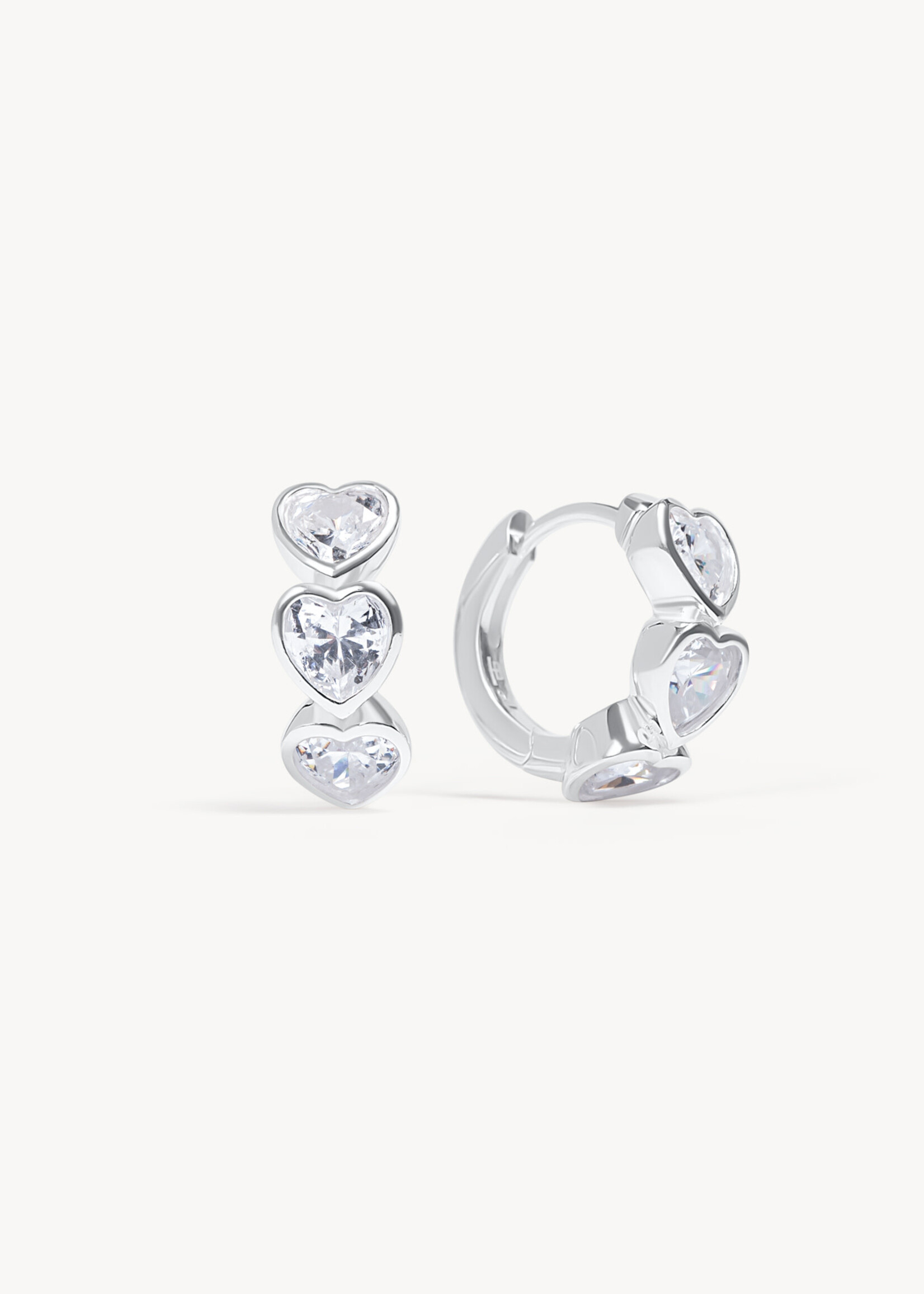 Hillberg & Berk Silver Adore Bezel Hoop Earrings