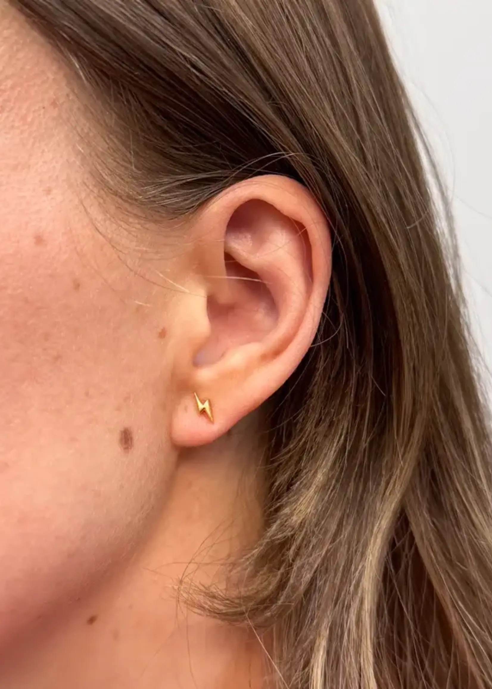 Hillberg & Berk Gold Mini Lightening Stud Earrings