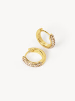 Hillberg & Berk Soft Gold Always on Sparkle Hoop Earring