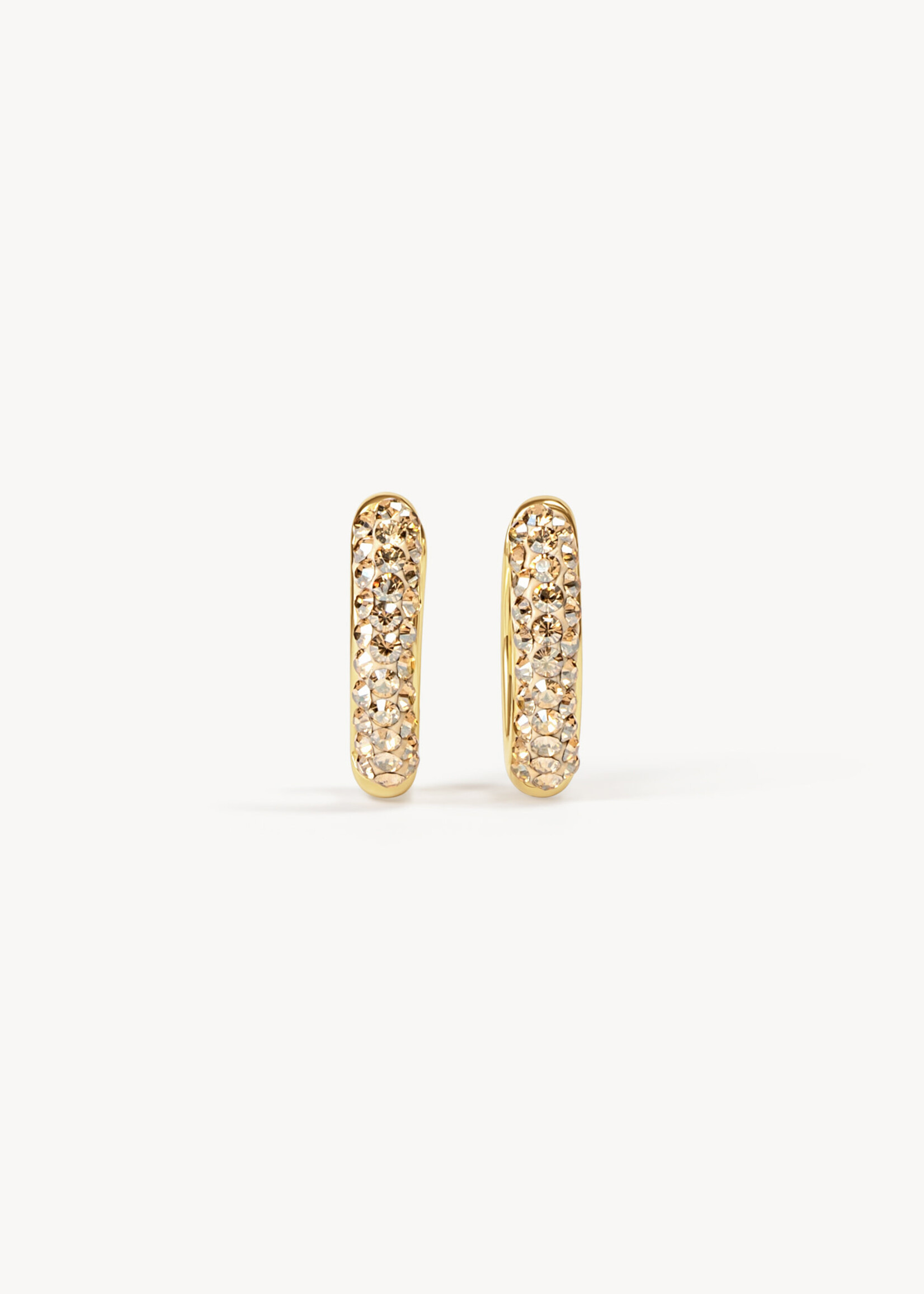 Hillberg & Berk Soft Gold Always on Sparkle Hoop Earring