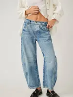 Free People Good Luck Mid Rise Barrel Jean