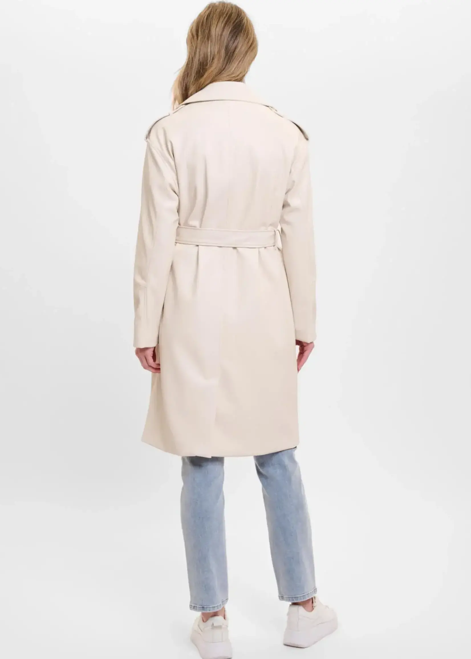 Rino & Pelle Broos Faux Leather Double Breasted Trench