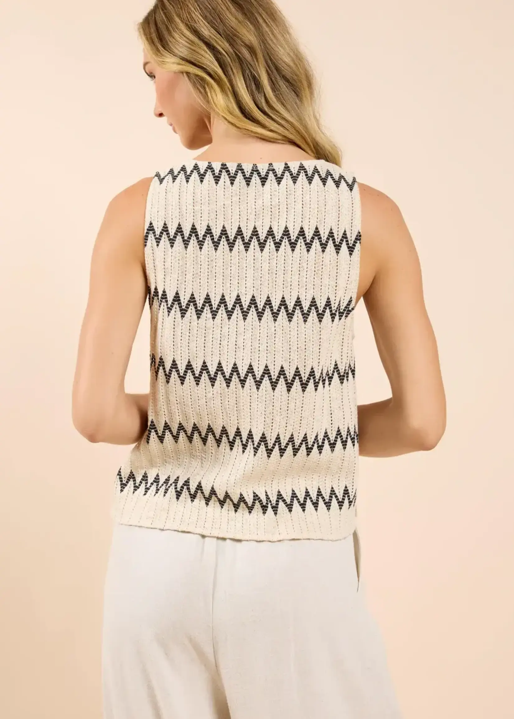 Sadie & Sage Way Out Zig Zag Weave Top