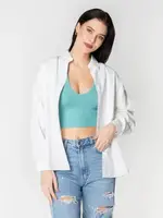 C'est Moi Clothing Linen Blend Button Front Blouse