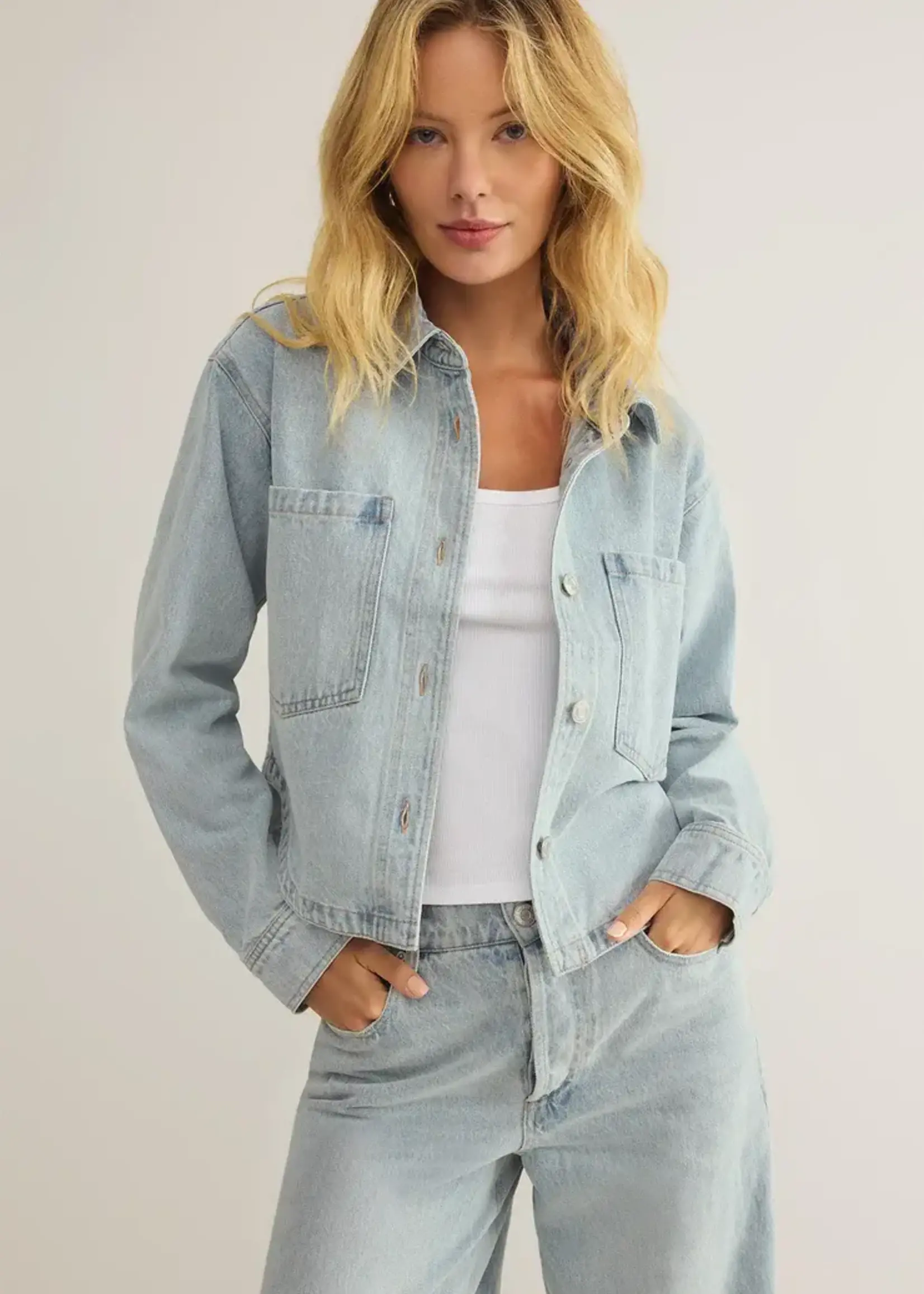 Z SUPPLY All Day Cropped Denim Jacket