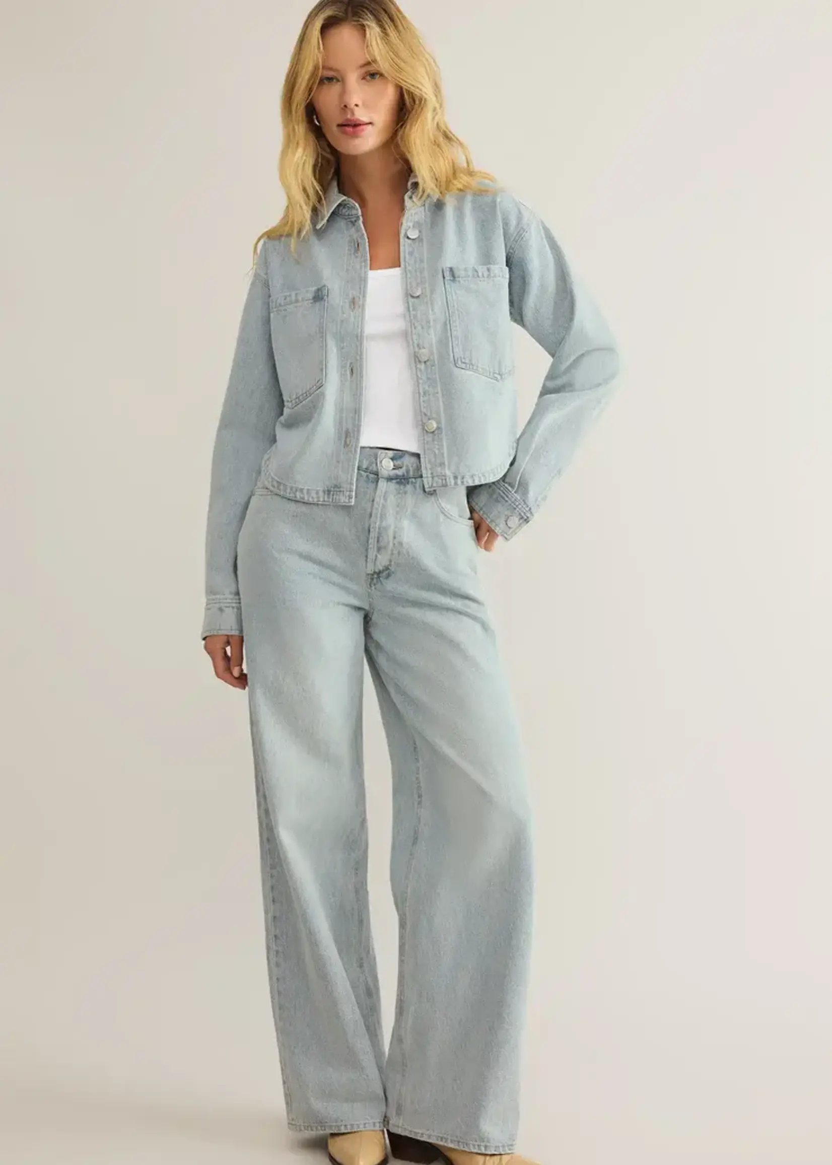 Z SUPPLY All Day Cropped Denim Jacket